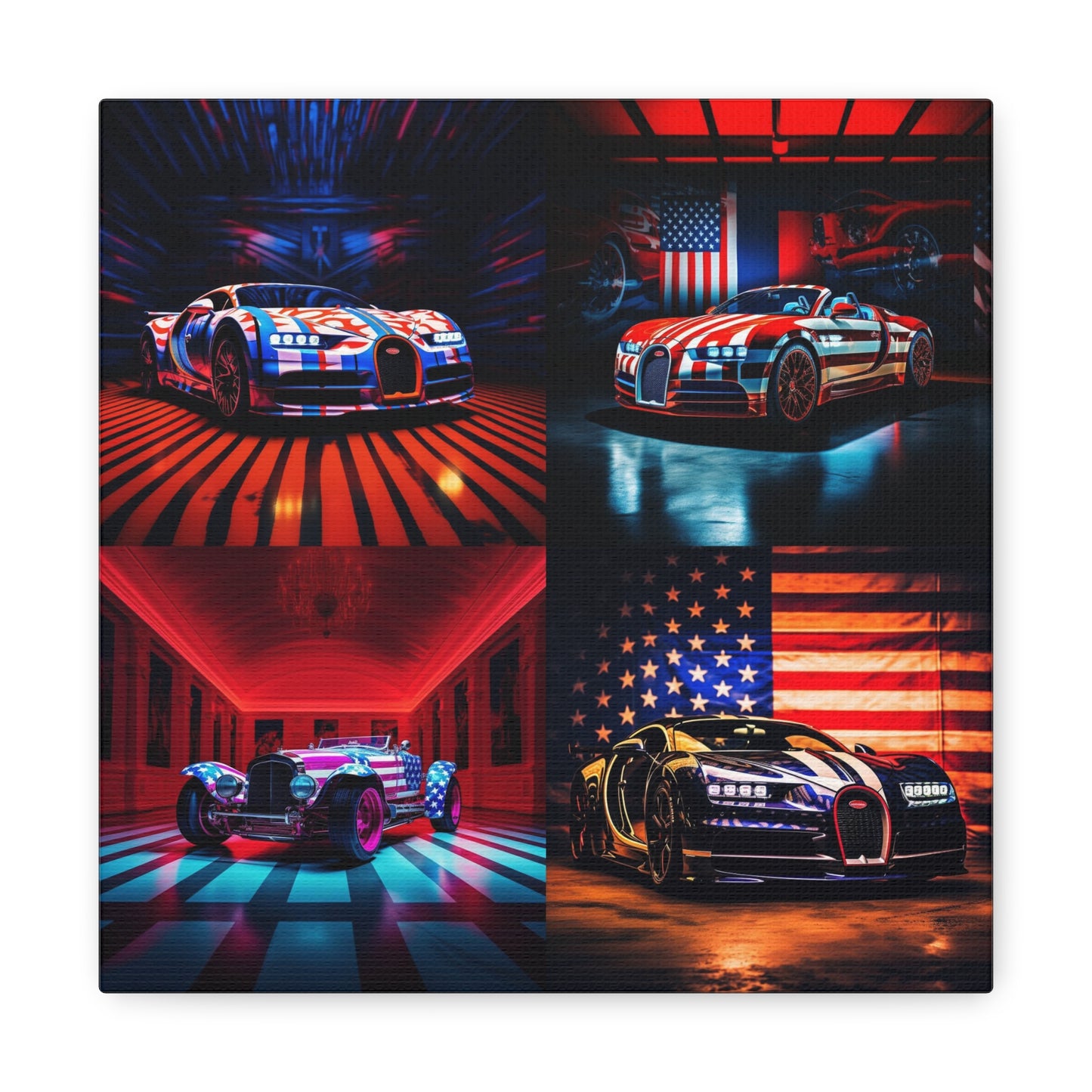 Canvas Gallery Wraps Macro Bugatti American Flag 5