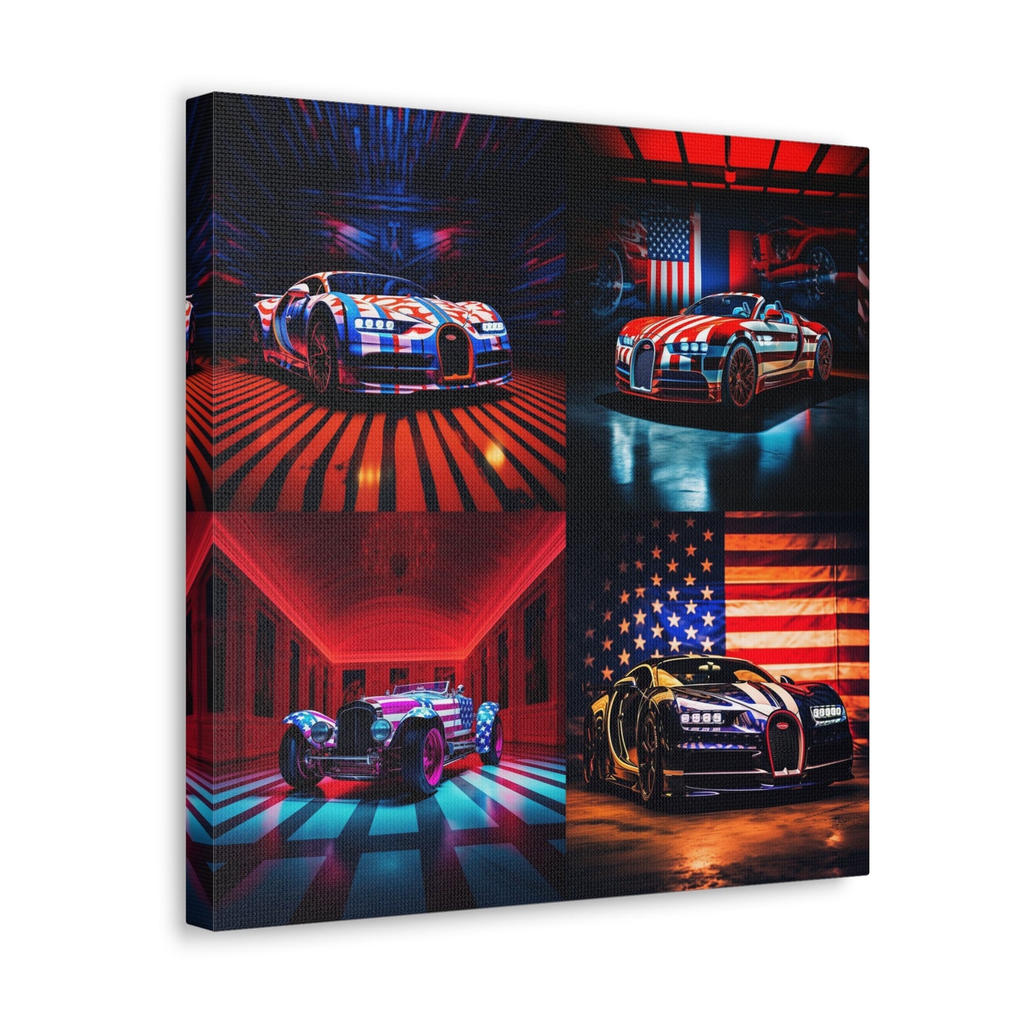 Canvas Gallery Wraps Macro Bugatti American Flag 5