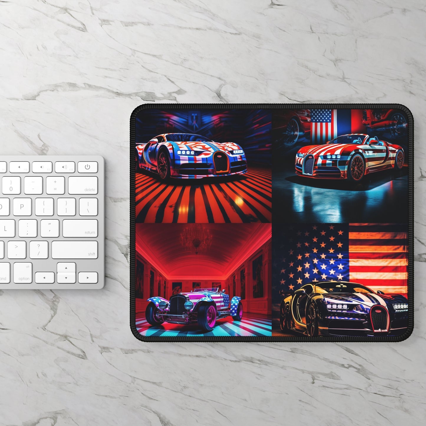 Gaming Mouse Pad  Macro Bugatti American Flag 5