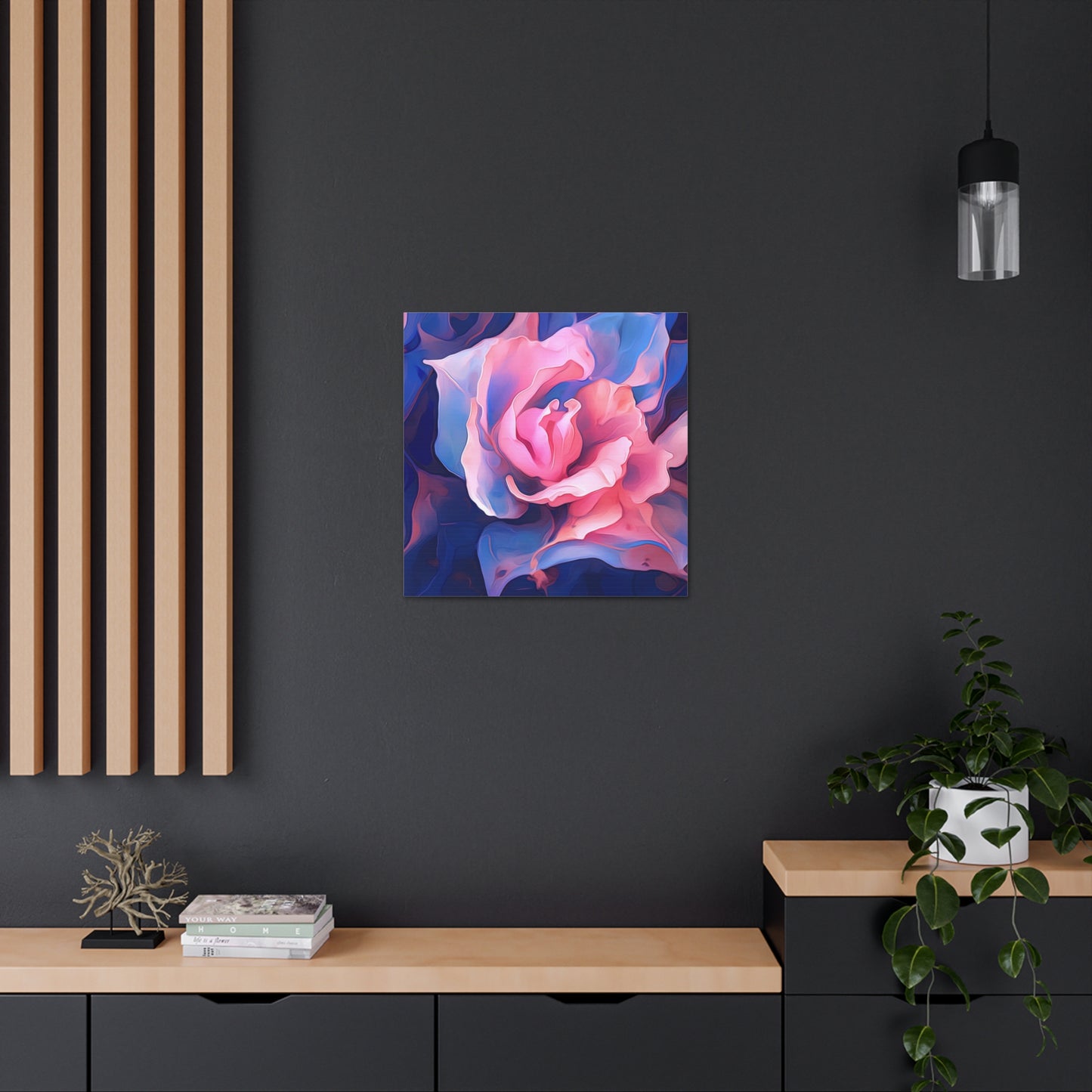 Canvas Gallery Wraps Pink & Blue Tulip Rose 1
