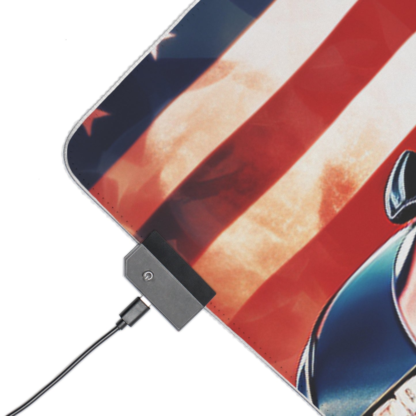 LED Gaming Mouse Pad Abstract American Flag Background Bugatti 4