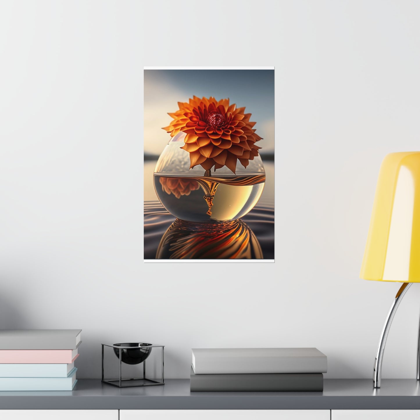 Premium Matte Vertical Posters Dahlia Orange 1