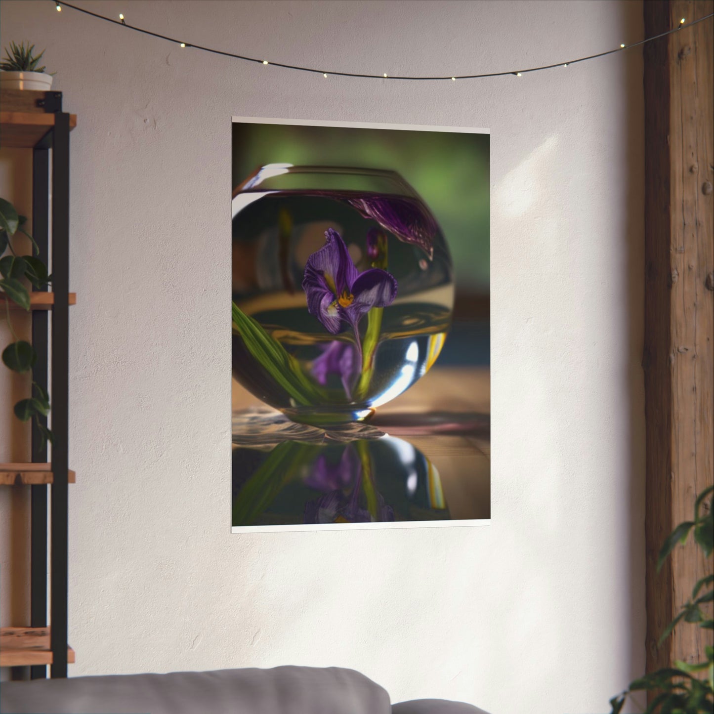 Premium Matte Vertical Posters Purple Iris in a vase 1