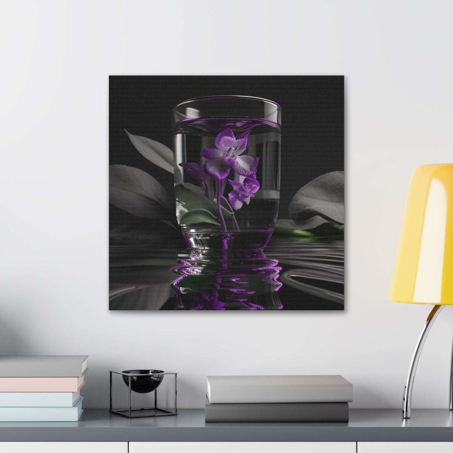 Canvas Gallery Wraps Purple Orchid Glass vase 1