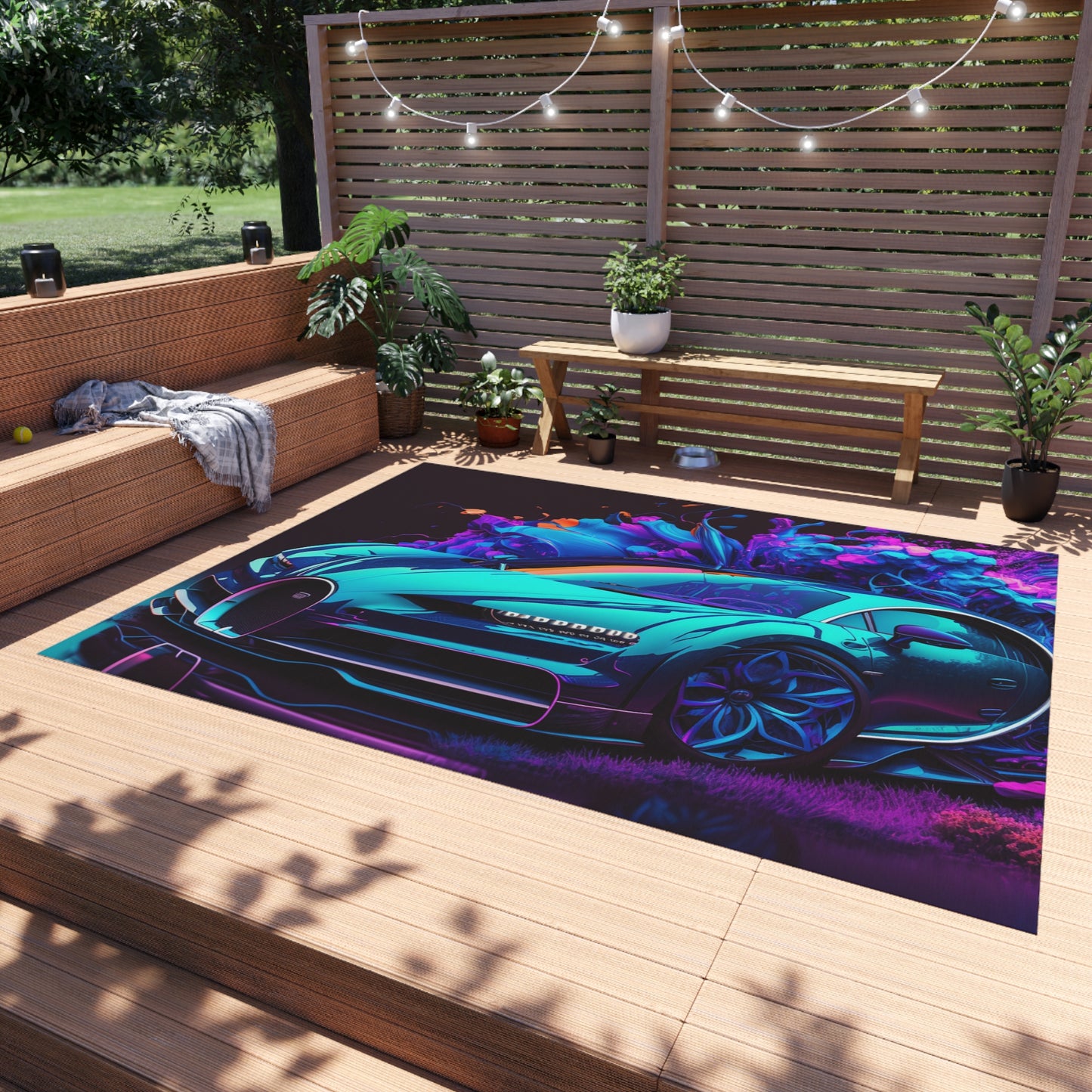 Outdoor Rug  Bugatti Neon Chiron 3