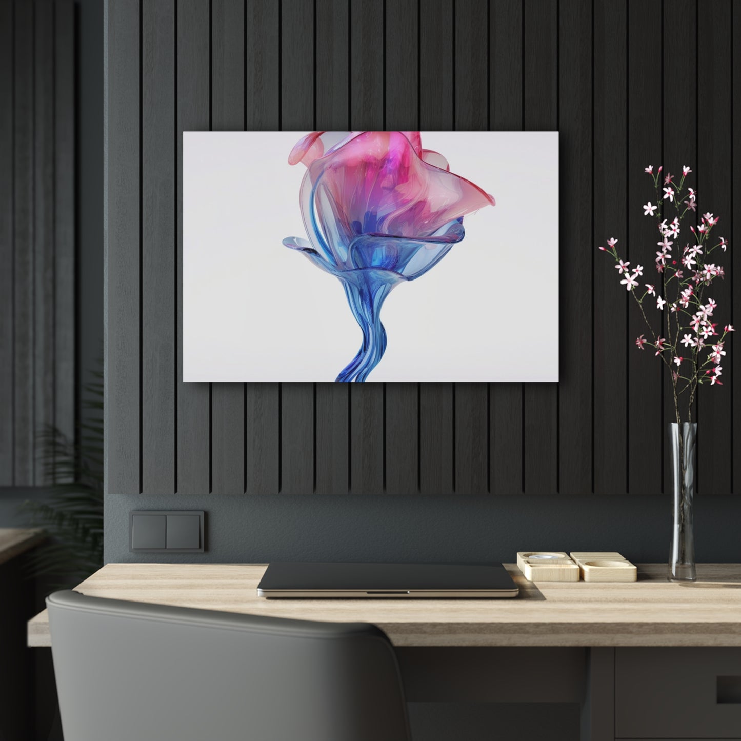 Acrylic Prints Pink & Blue Tulip Rose 4