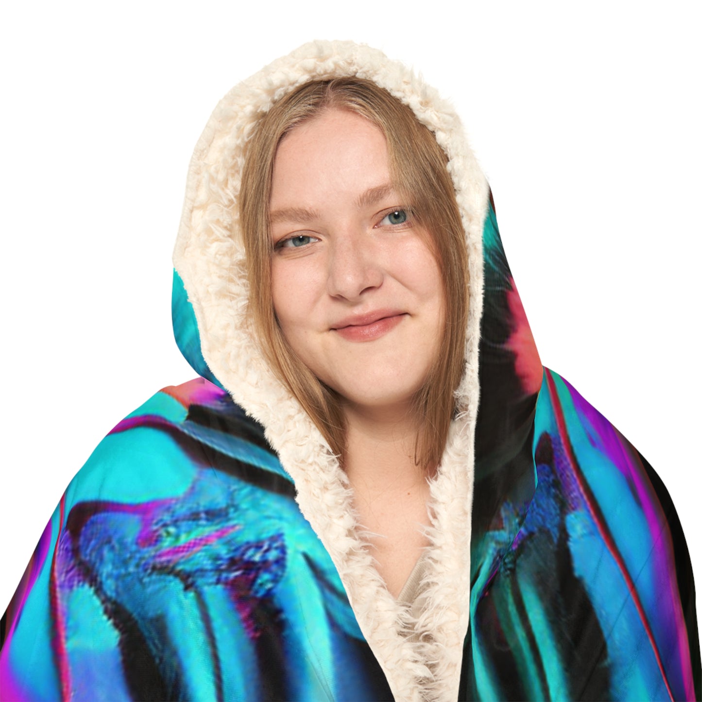 Snuggle Hooded Blanket Raw Florescent Glow 1