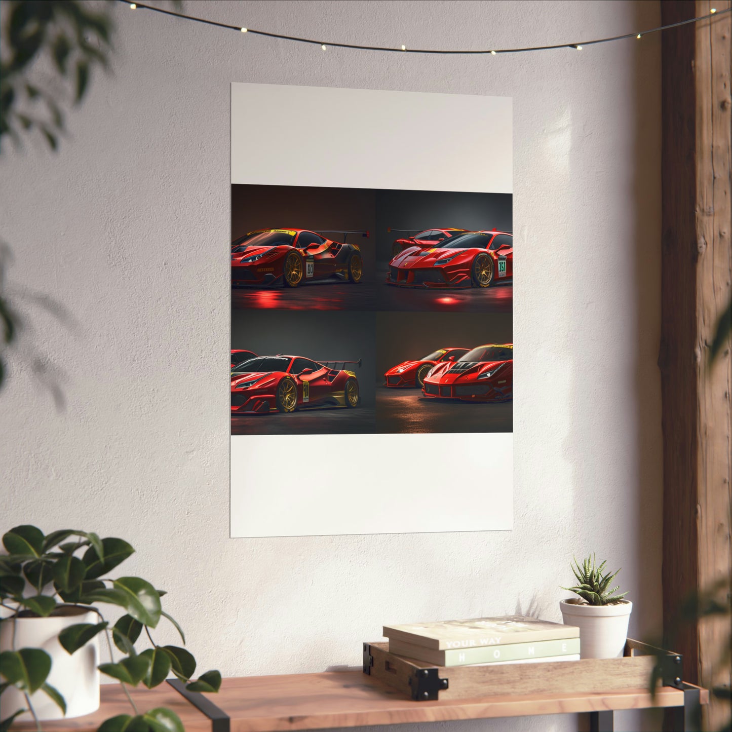 Premium Matte Vertical Posters Ferrari Red 5