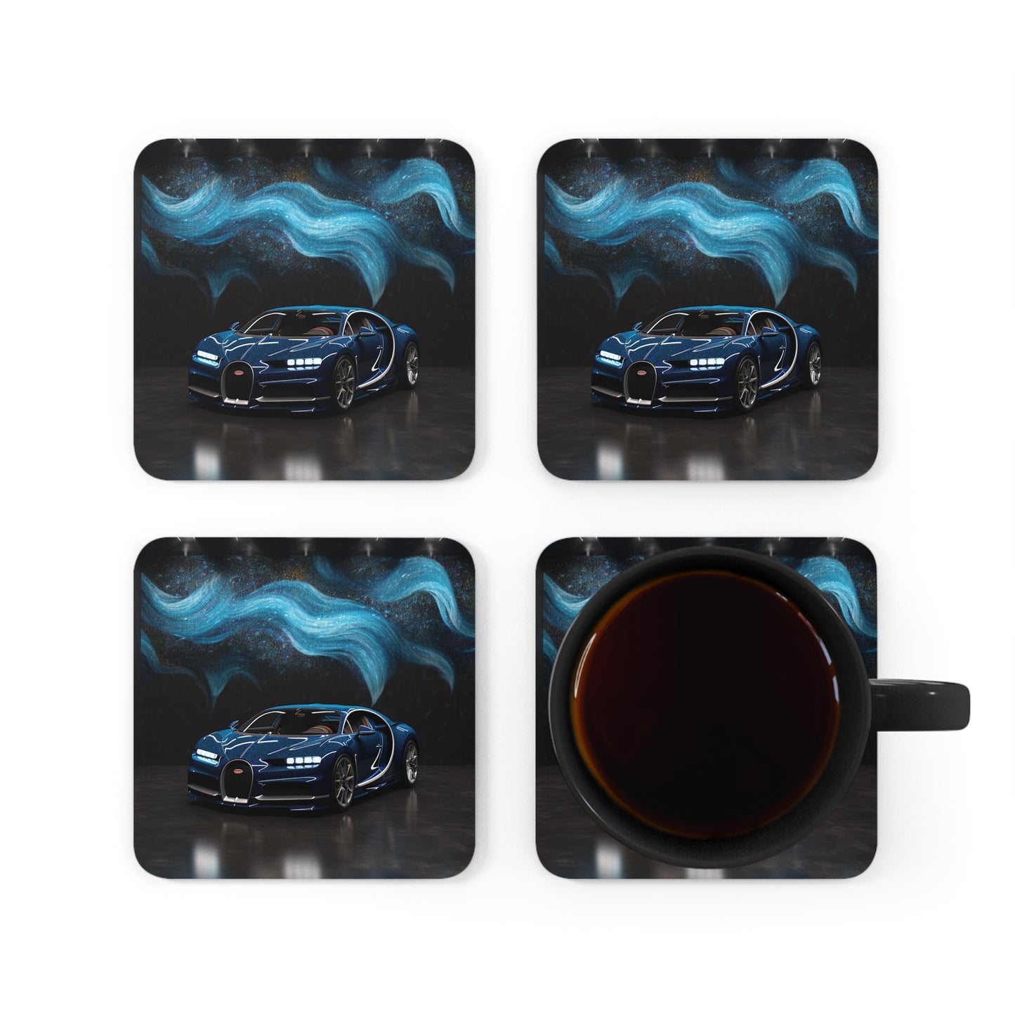 Corkwood Coaster Set Hyper Bugatti 3