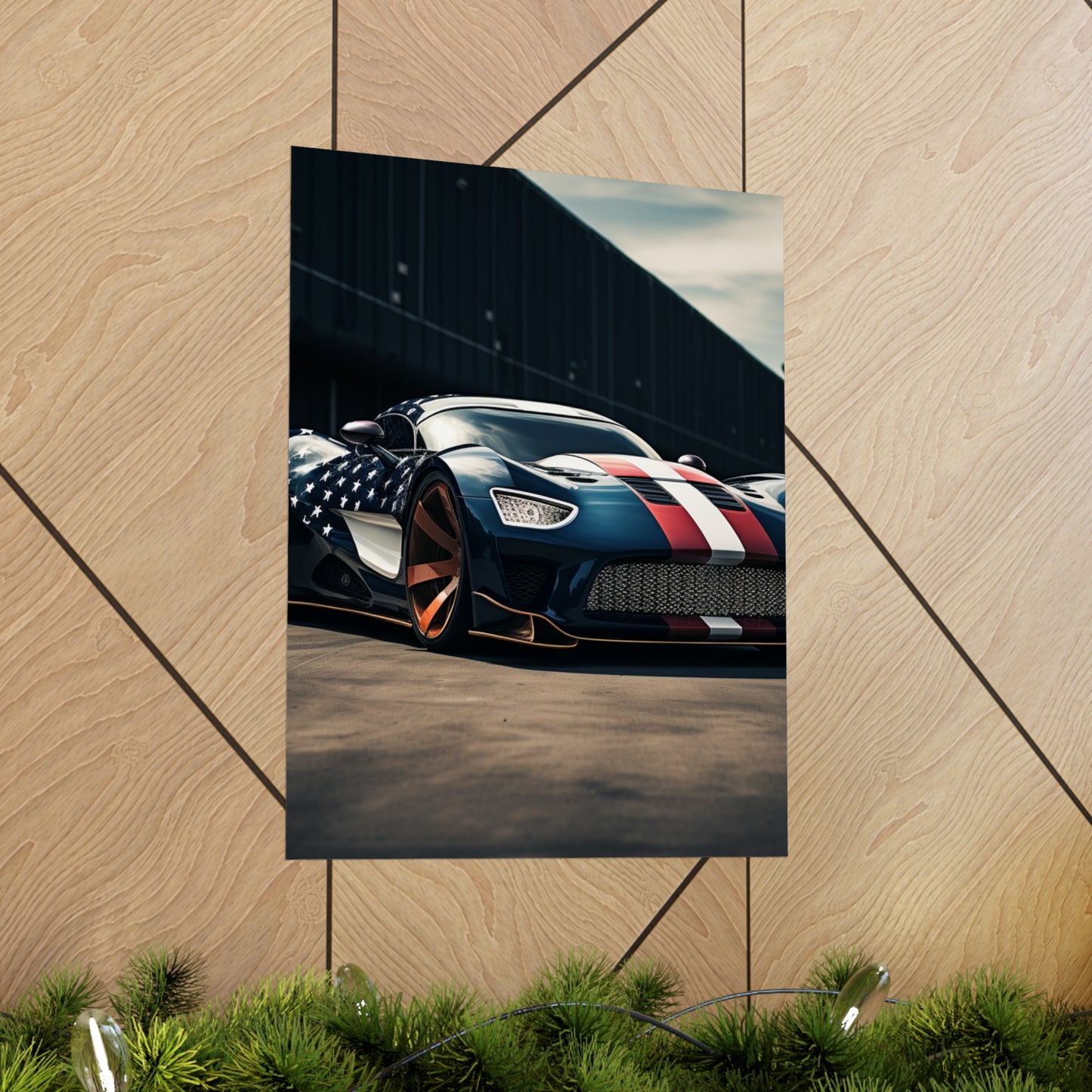 Premium Matte Vertical Posters Bugatti Flag American 2