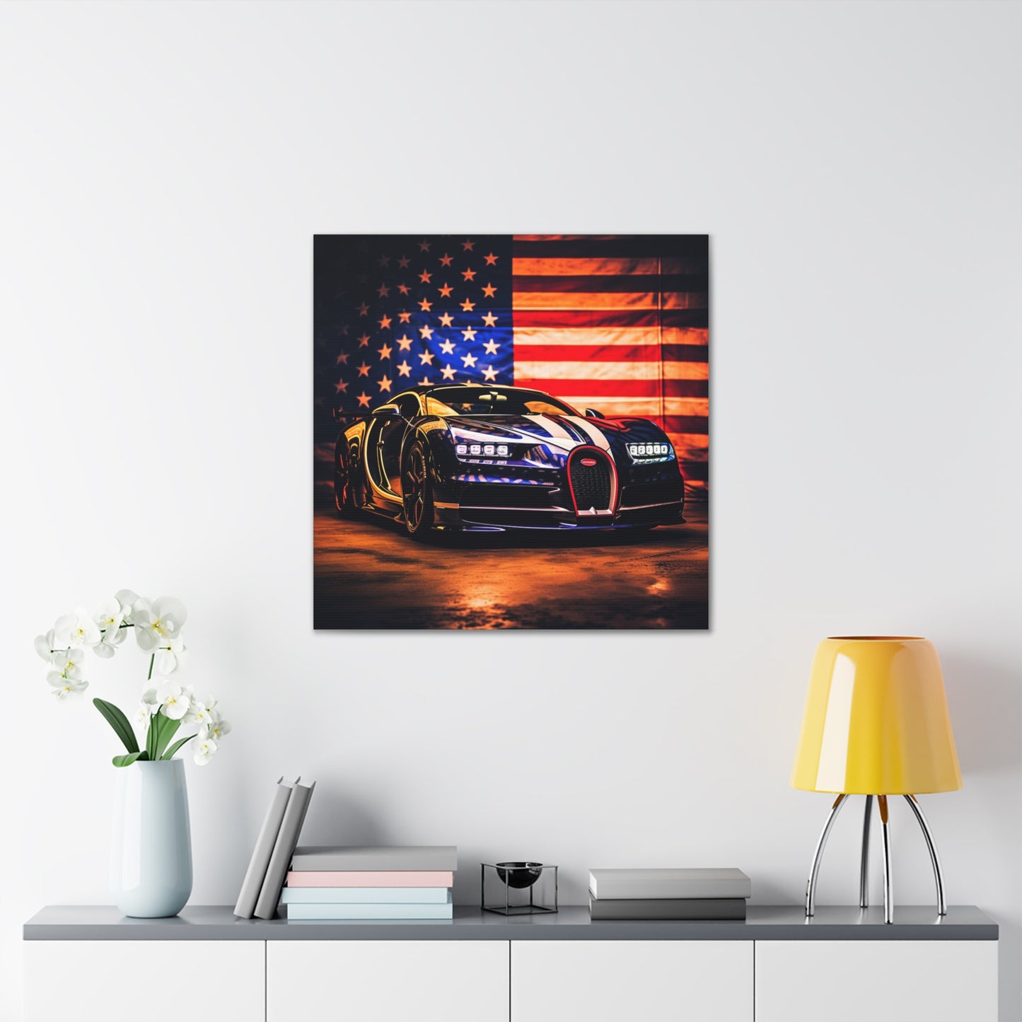 Canvas Gallery Wraps Macro Bugatti American Flag 4