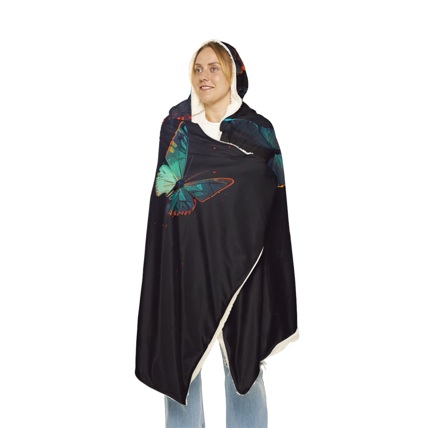 Snuggle Hooded Blanket Street Light Butterfly 1