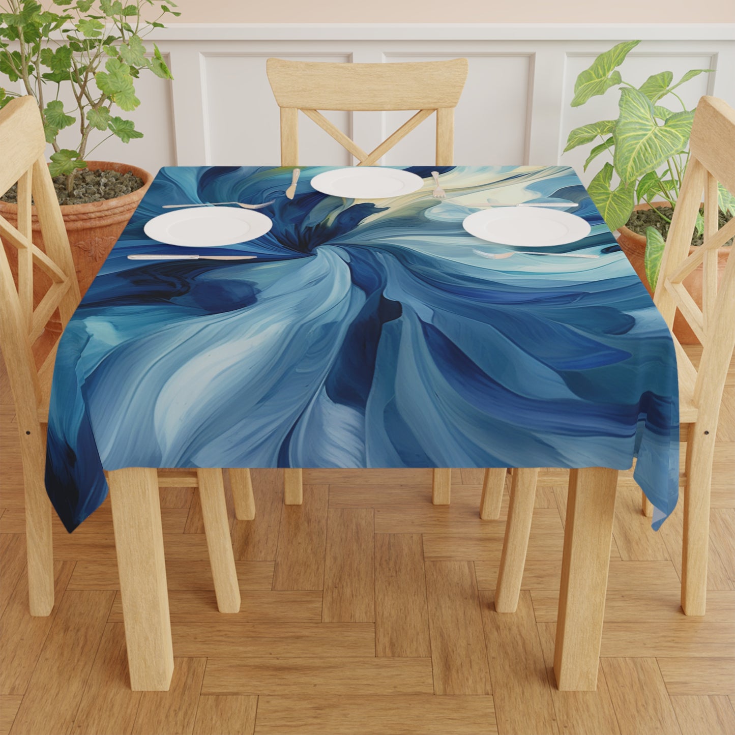 Tablecloth Blue Tluip Abstract 4