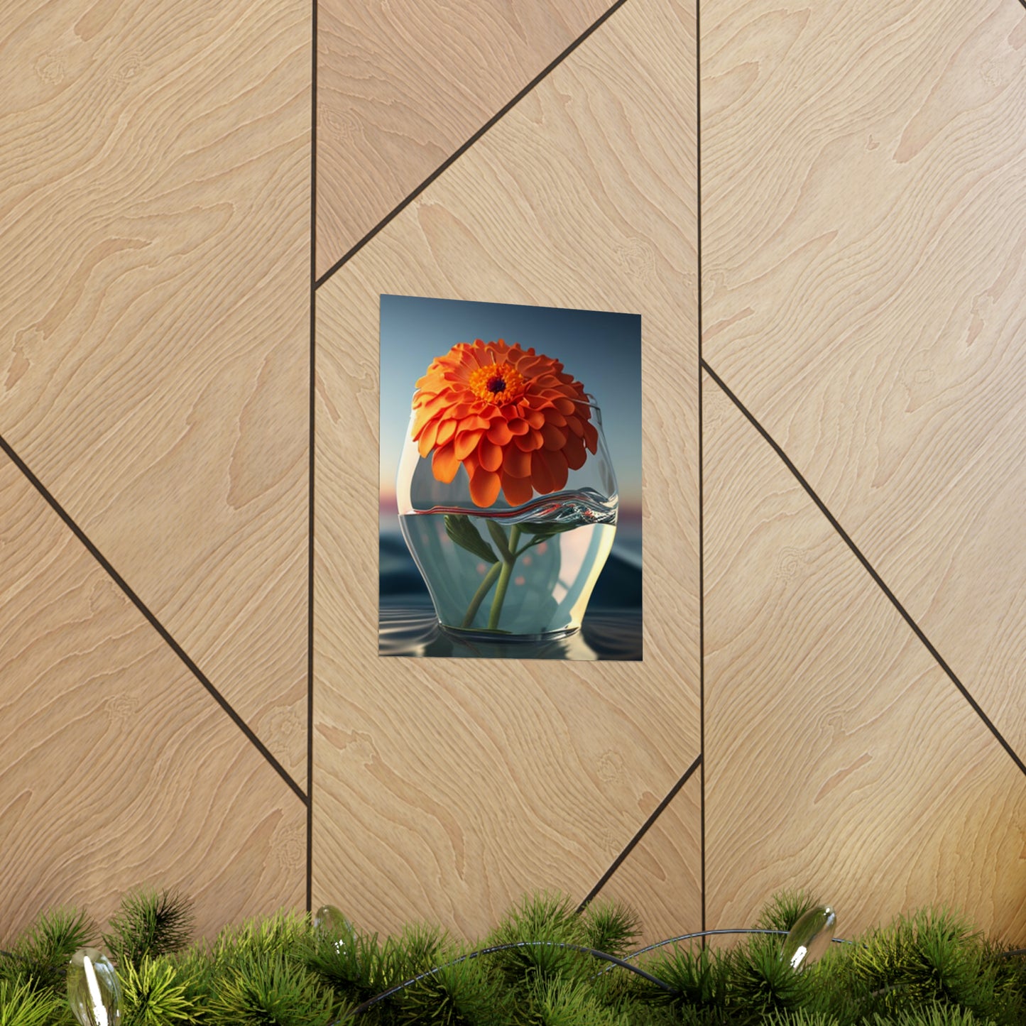 Premium Matte Vertical Posters Orange Zinnia 4