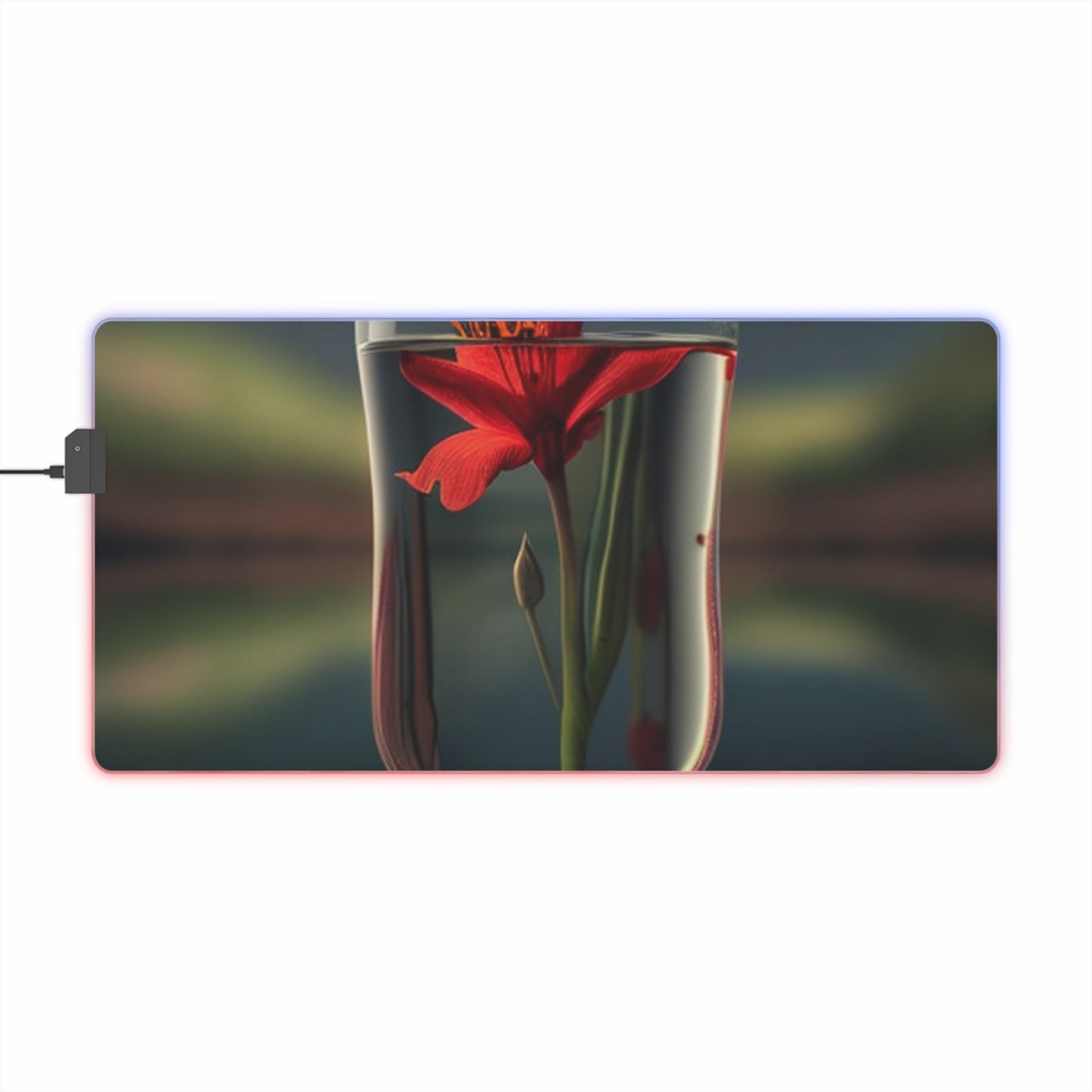 LED Gaming Mouse Pad Red Lily in a Glass vase 1