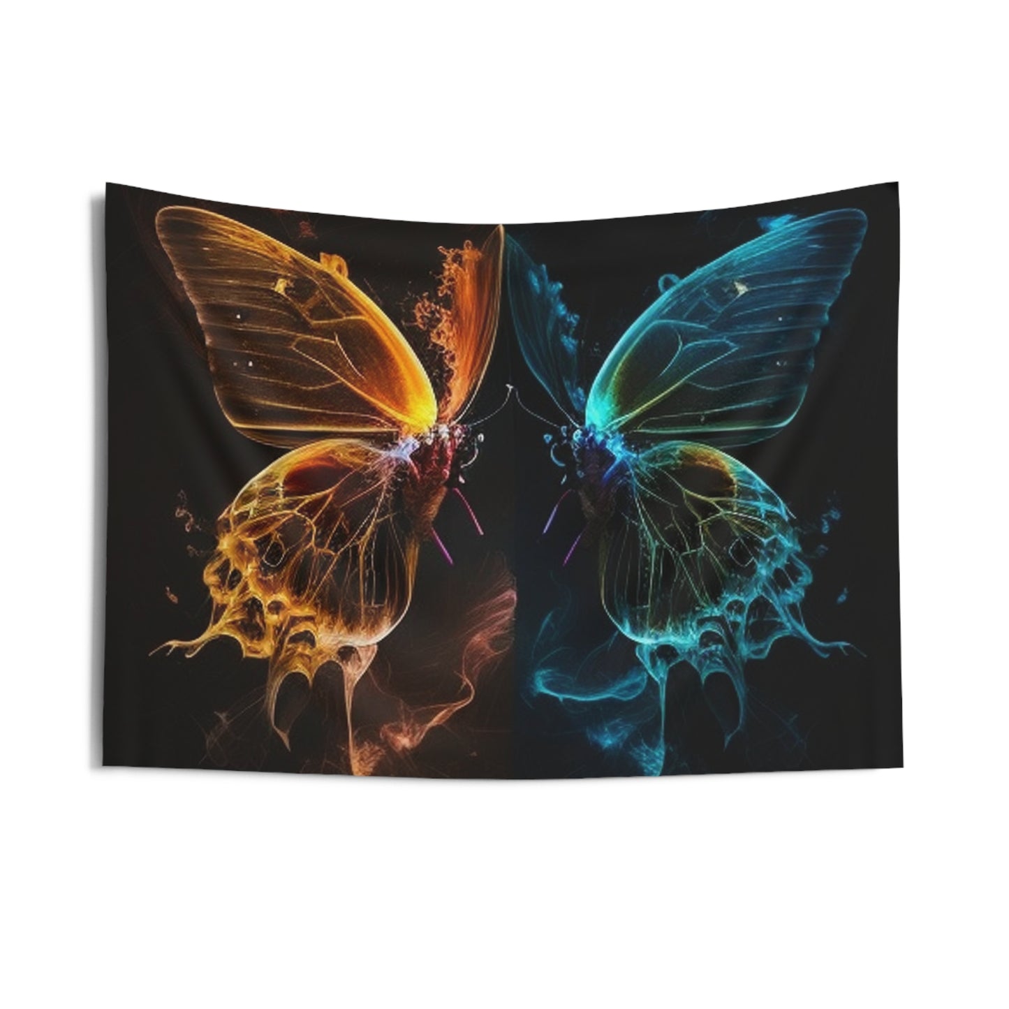 Indoor Wall Tapestries Kiss Neon Butterfly 1