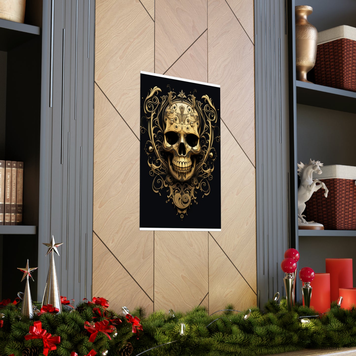 Premium Matte Vertical Posters Skull Treble Clef 3