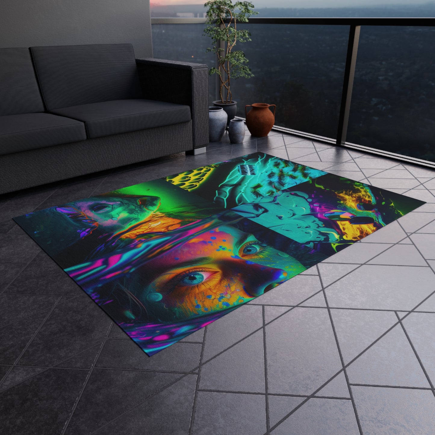 Outdoor Rug  Florescent Glow 5
