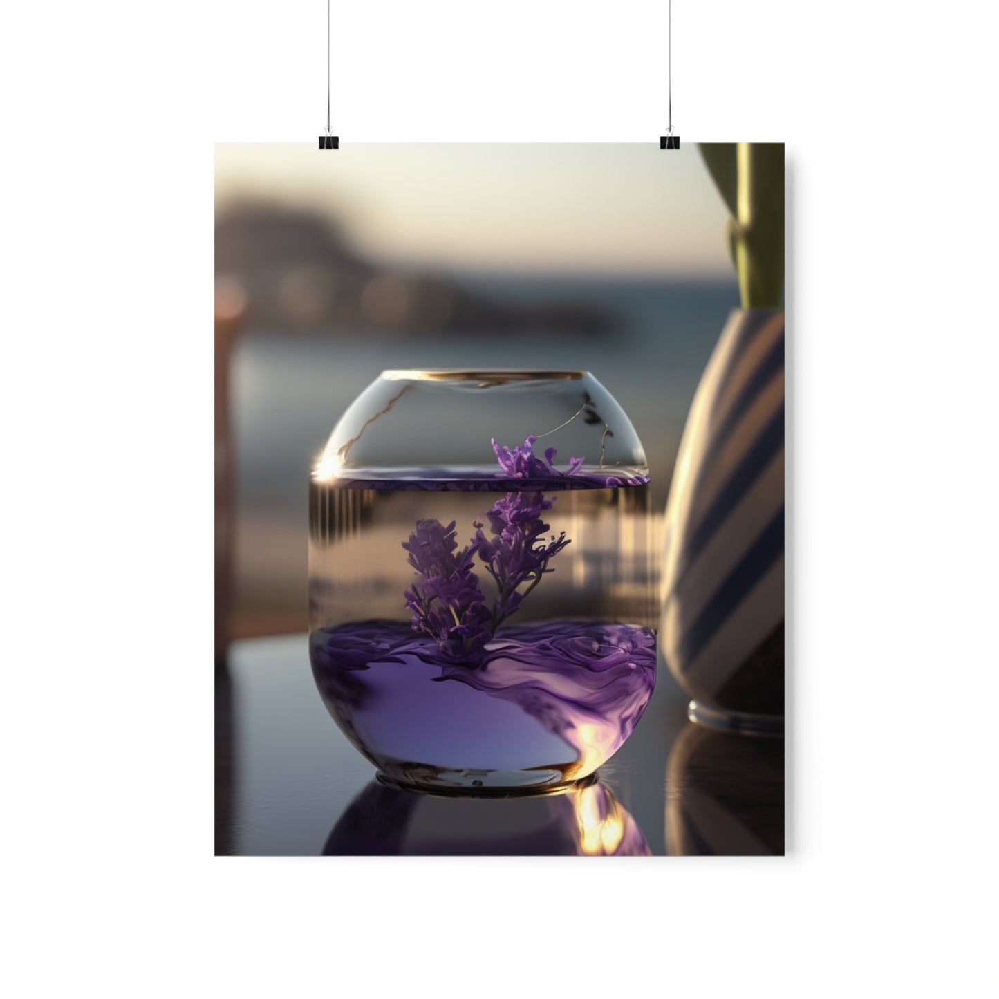 Premium Matte Vertical Posters Lavender in a vase 1