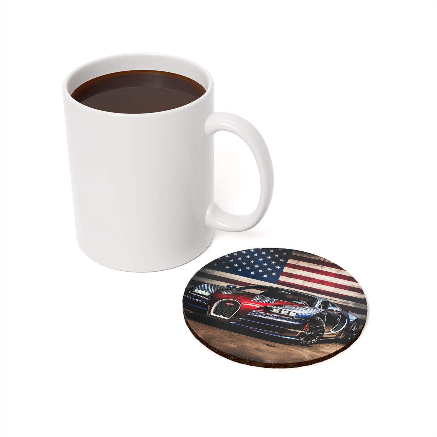 Cork Back Coaster Bugatti American Flag 1