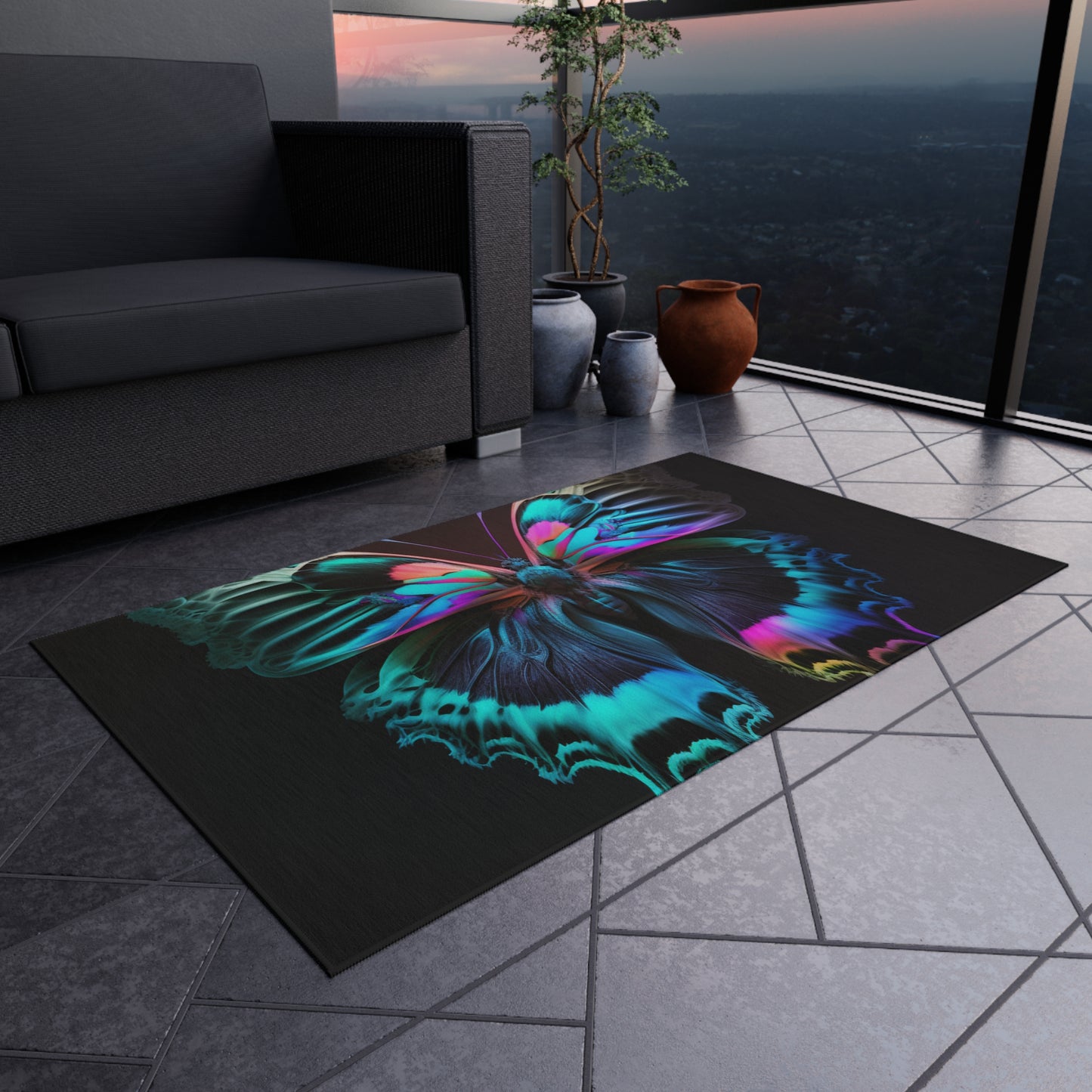 Outdoor Rug  Raw Florescent Glow 1