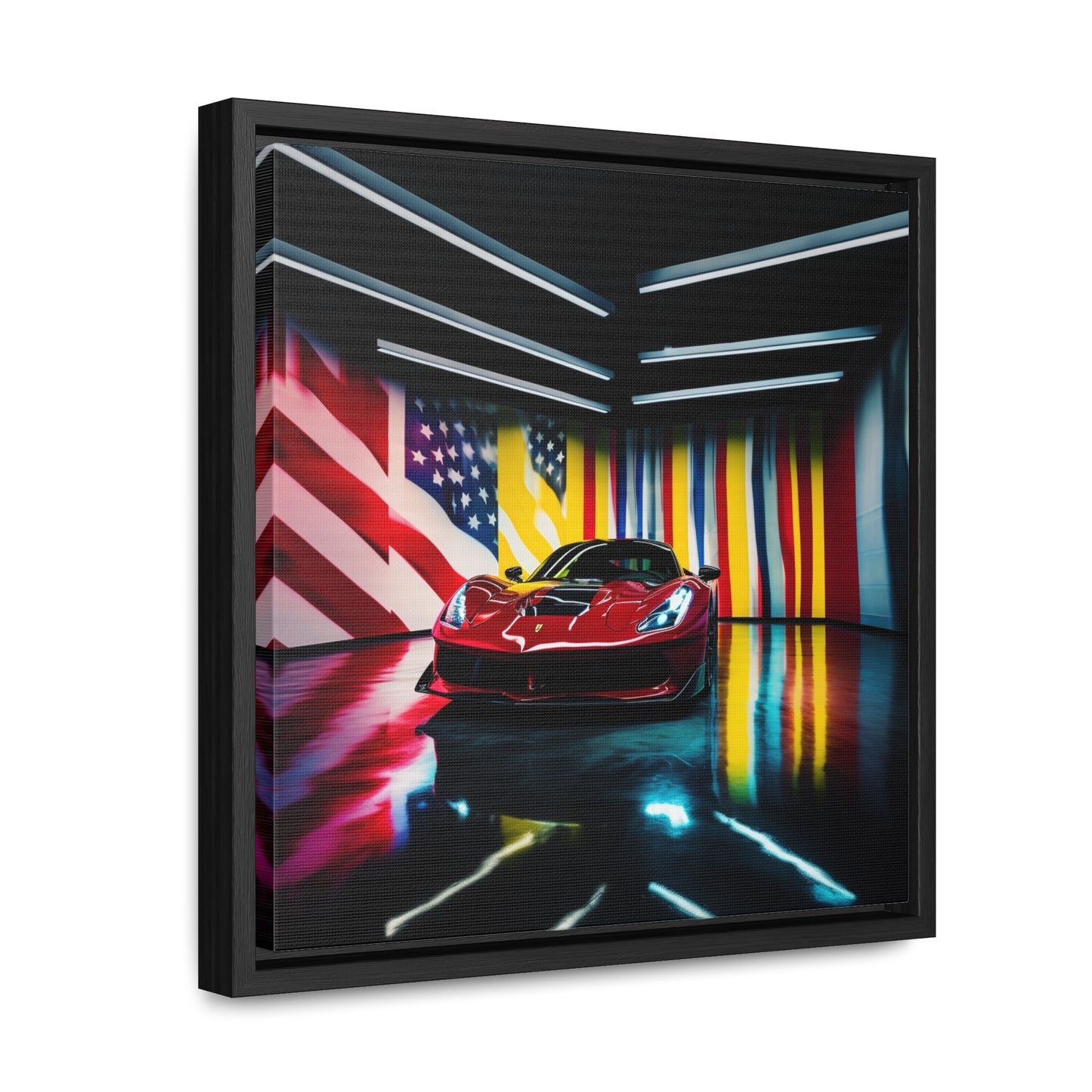 Gallery Canvas Wraps, Square Frame Macro Flag Ferrari 2