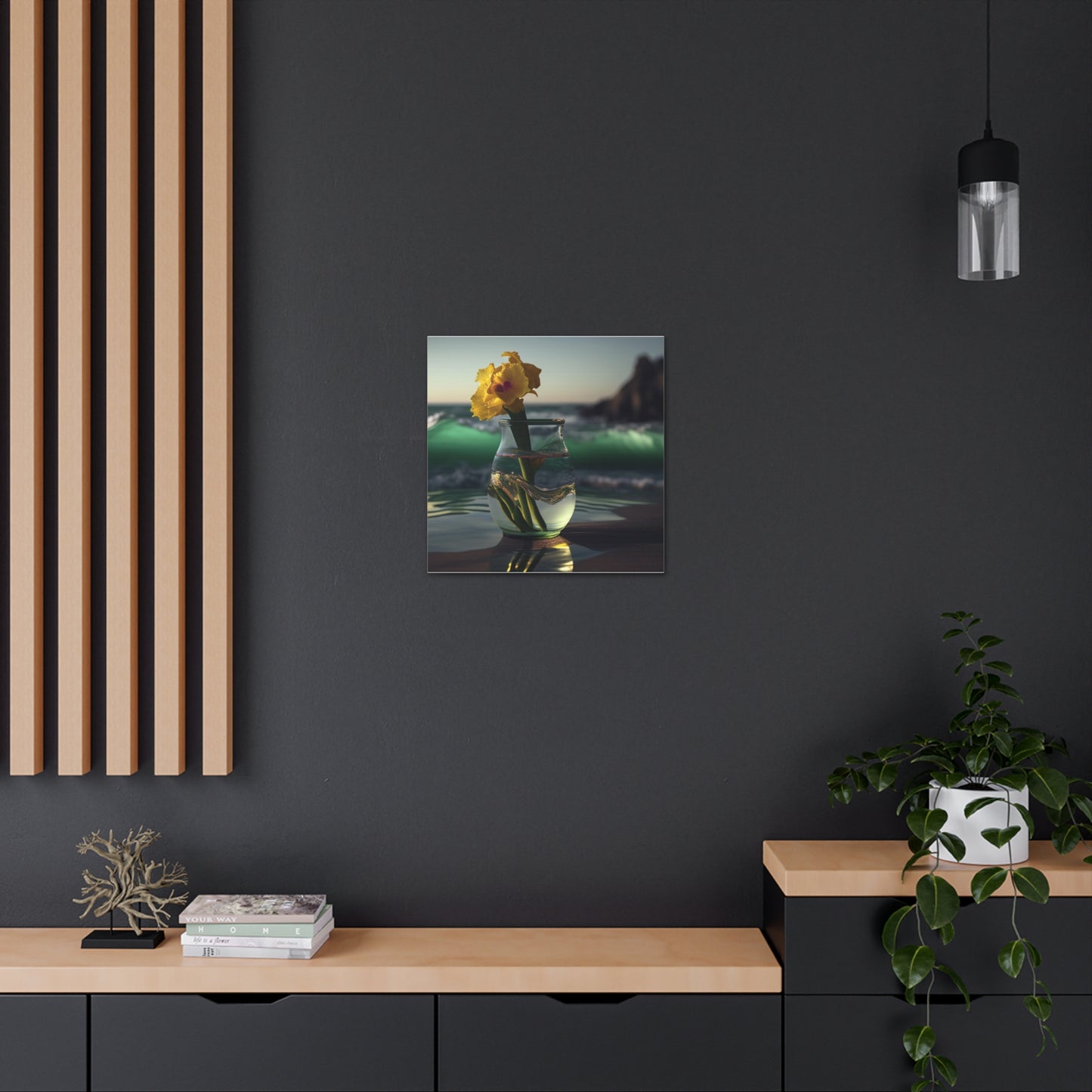 Canvas Gallery Wraps Yellow Gladiolus glass 1