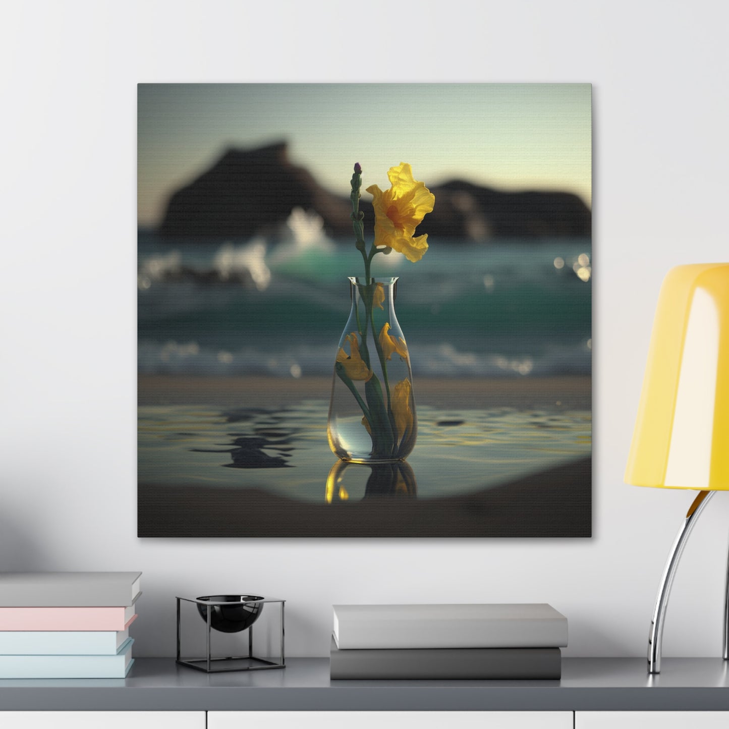 Canvas Gallery Wraps Yellow Gladiolus glass 2