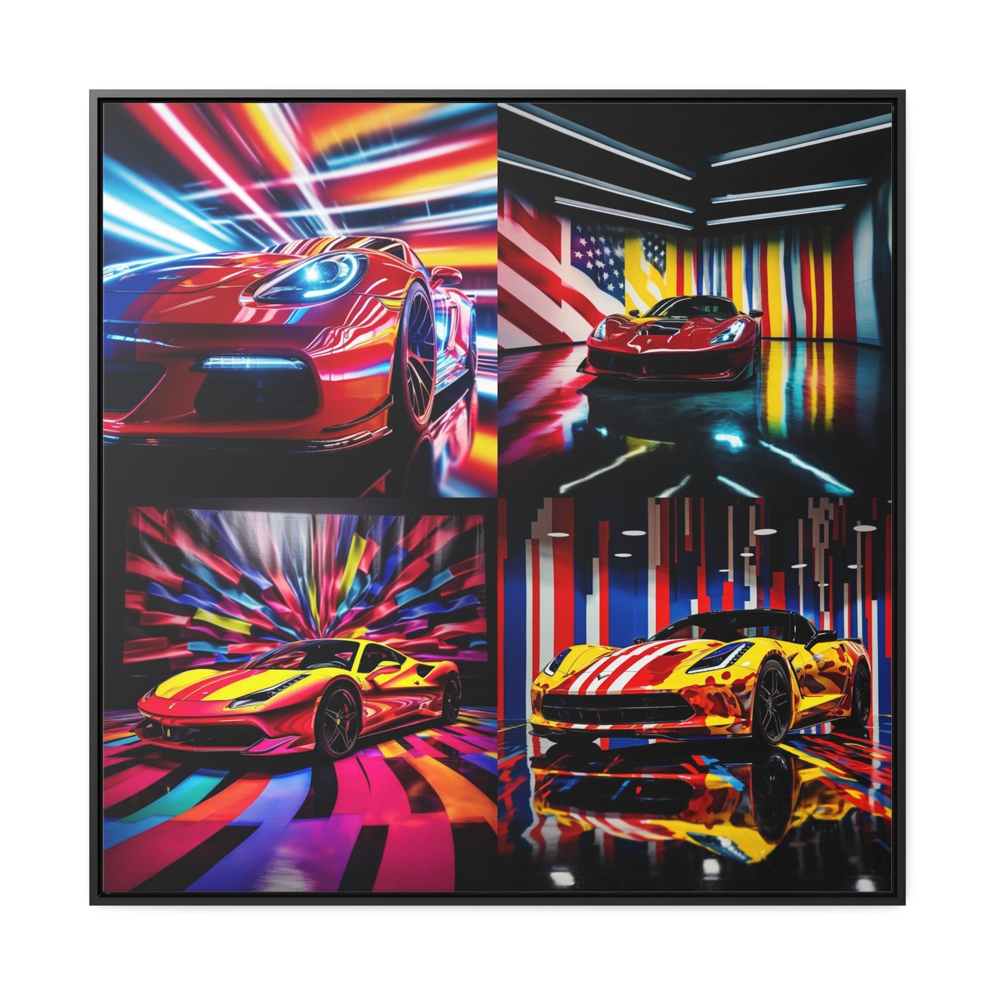 Gallery Canvas Wraps, Square Frame Macro Flag Ferrari 5