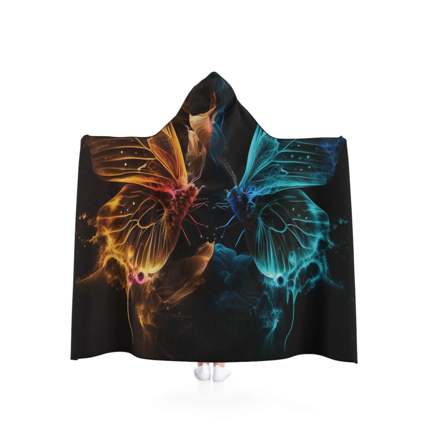 Hooded Blanket Kiss Neon Butterfly 9