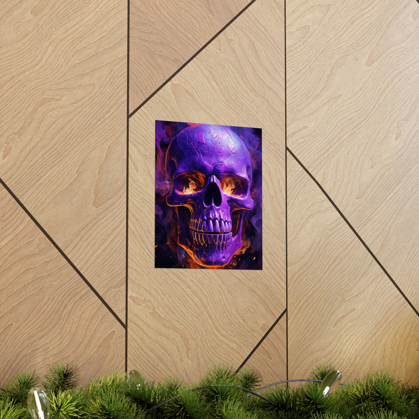 Premium Matte Vertical Posters Skull Flames 1