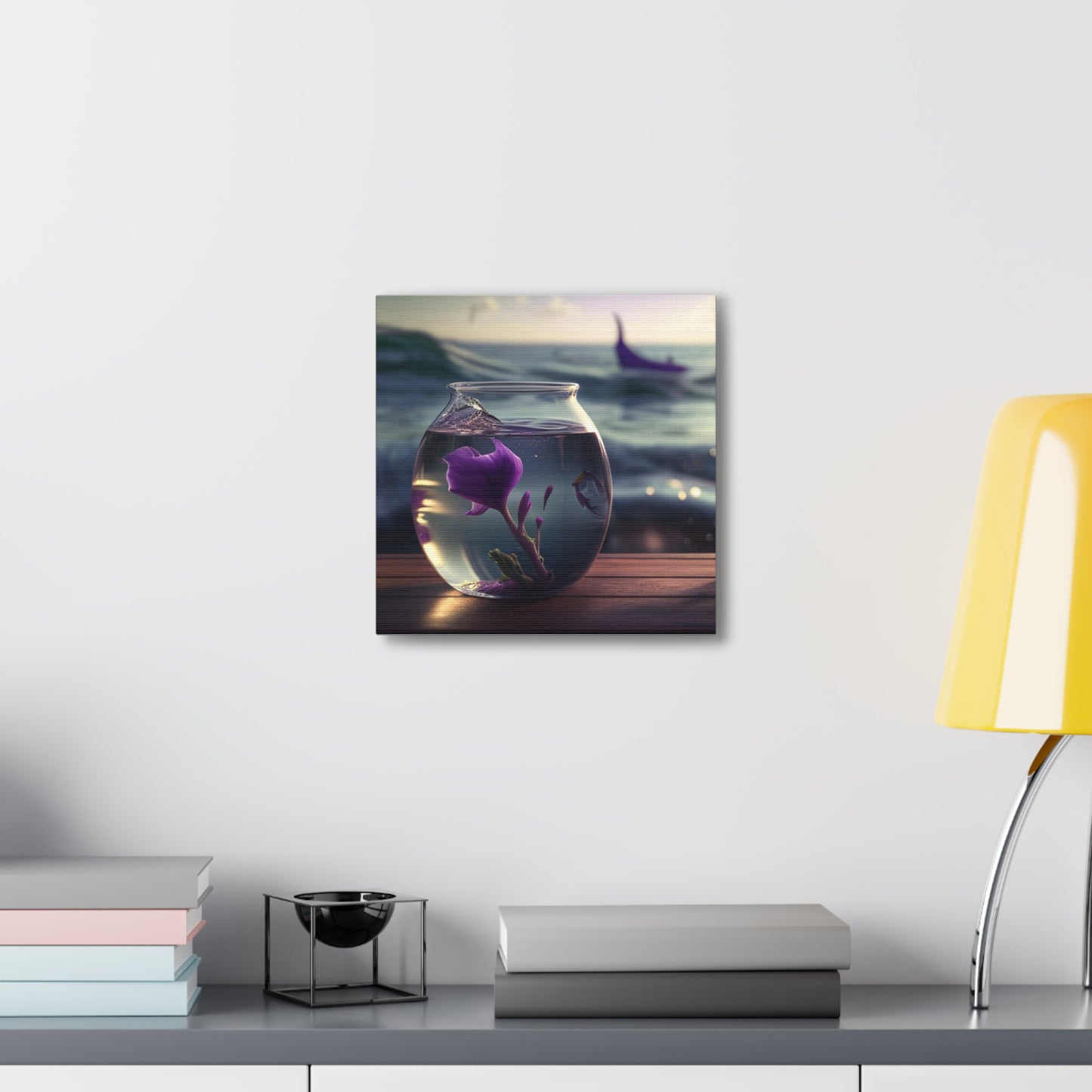 Canvas Gallery Wraps Purple Sweet pea in a vase 1