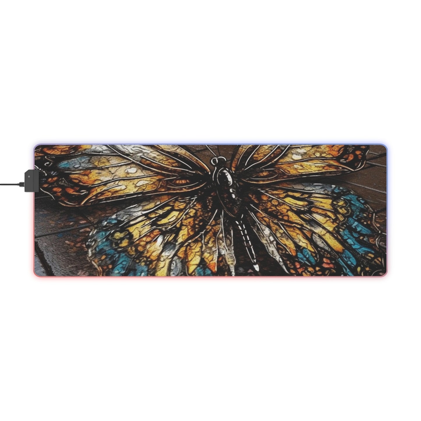 LED Gaming Mouse Pad Water Butterfly Street 1