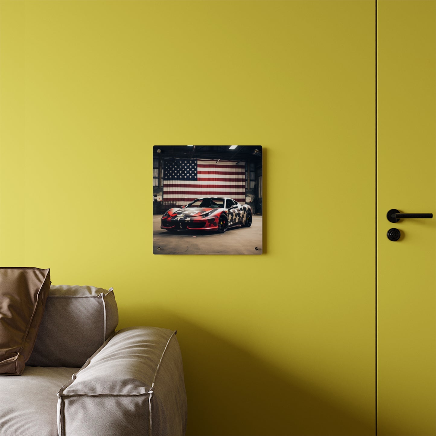 Acrylic Wall Art Panels American Flag Farrari 1