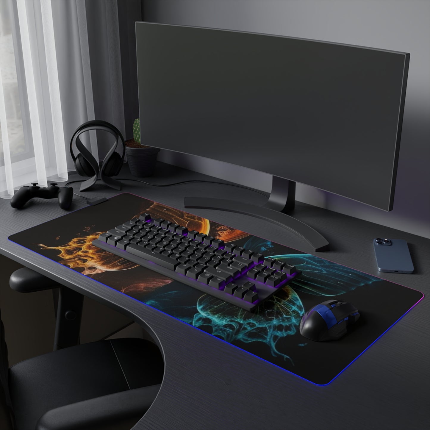 LED Gaming Mouse Pad Kiss Neon Butterfly 1