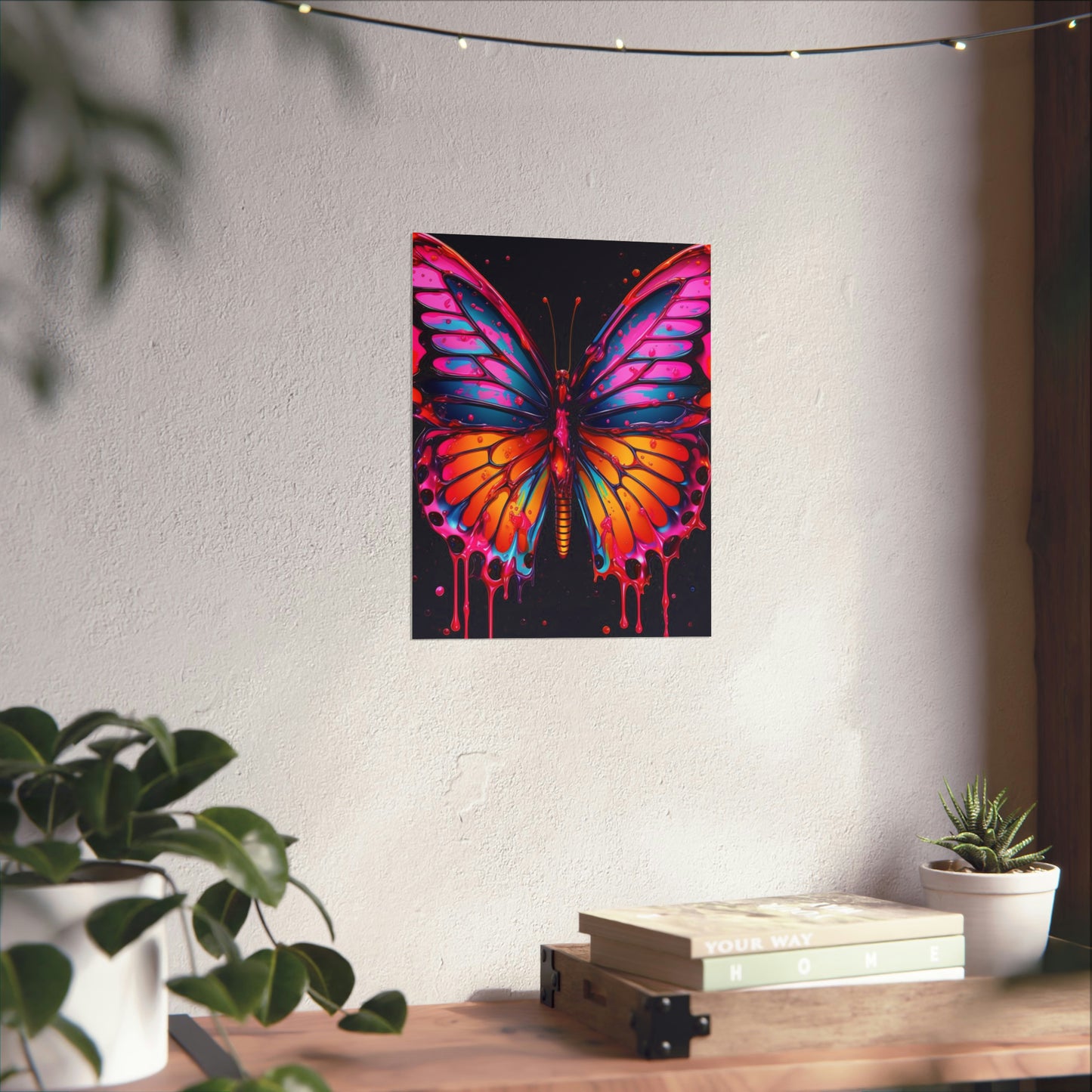 Premium Matte Vertical Posters Pink Butterfly Flair 1