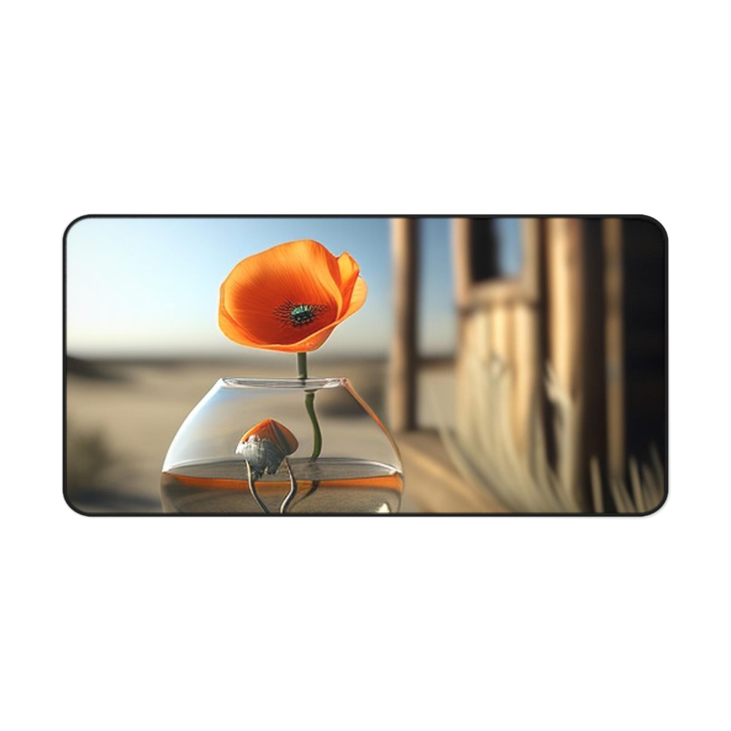 Desk Mat Orange Poppy in a Vase 1