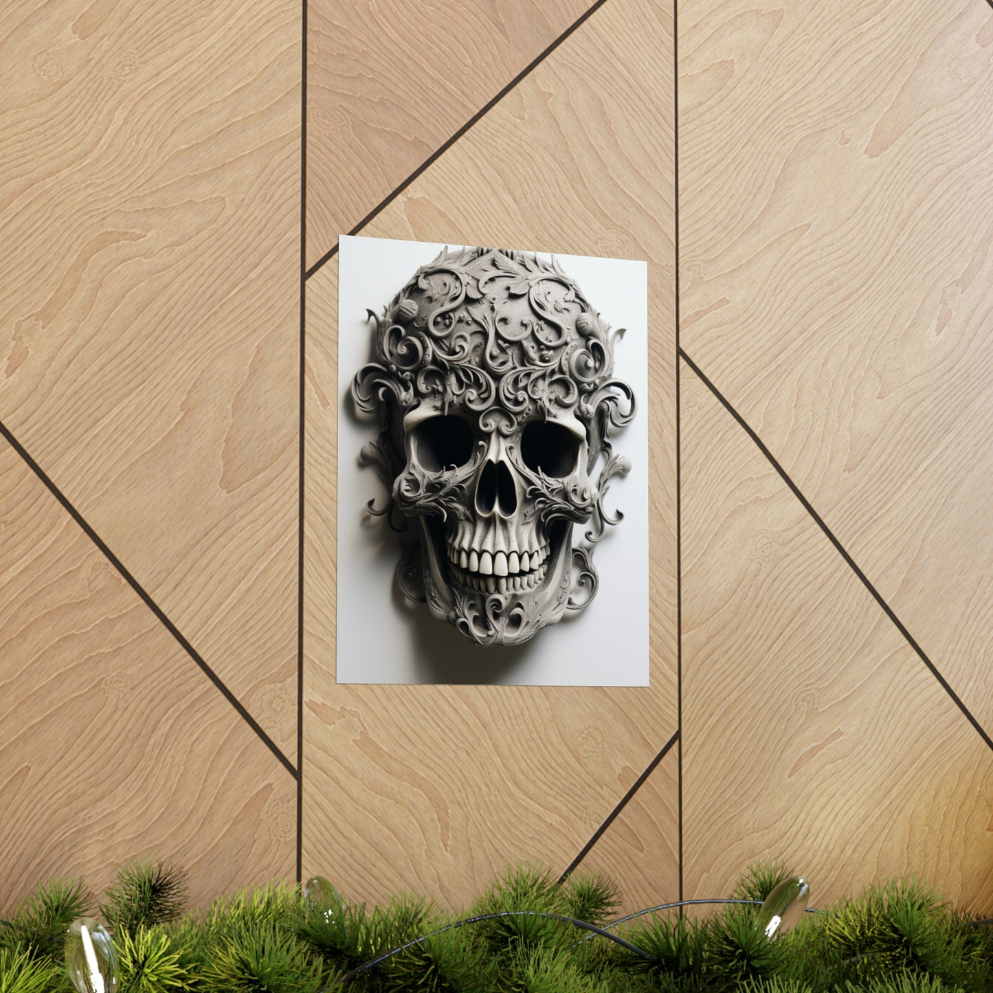 Premium Matte Vertical Posters Skull Treble Clef 2