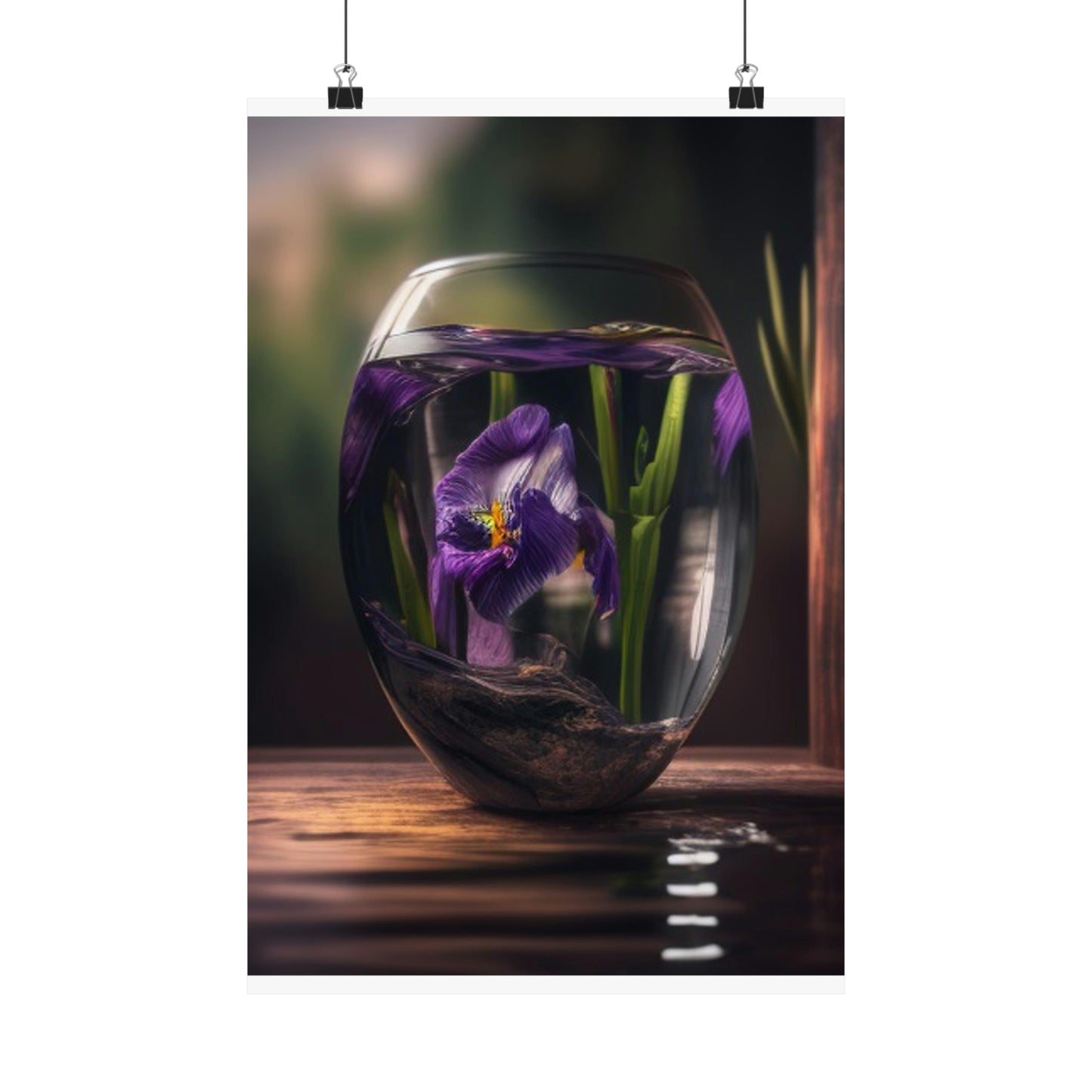 Premium Matte Vertical Posters Purple Iris in a vase 4