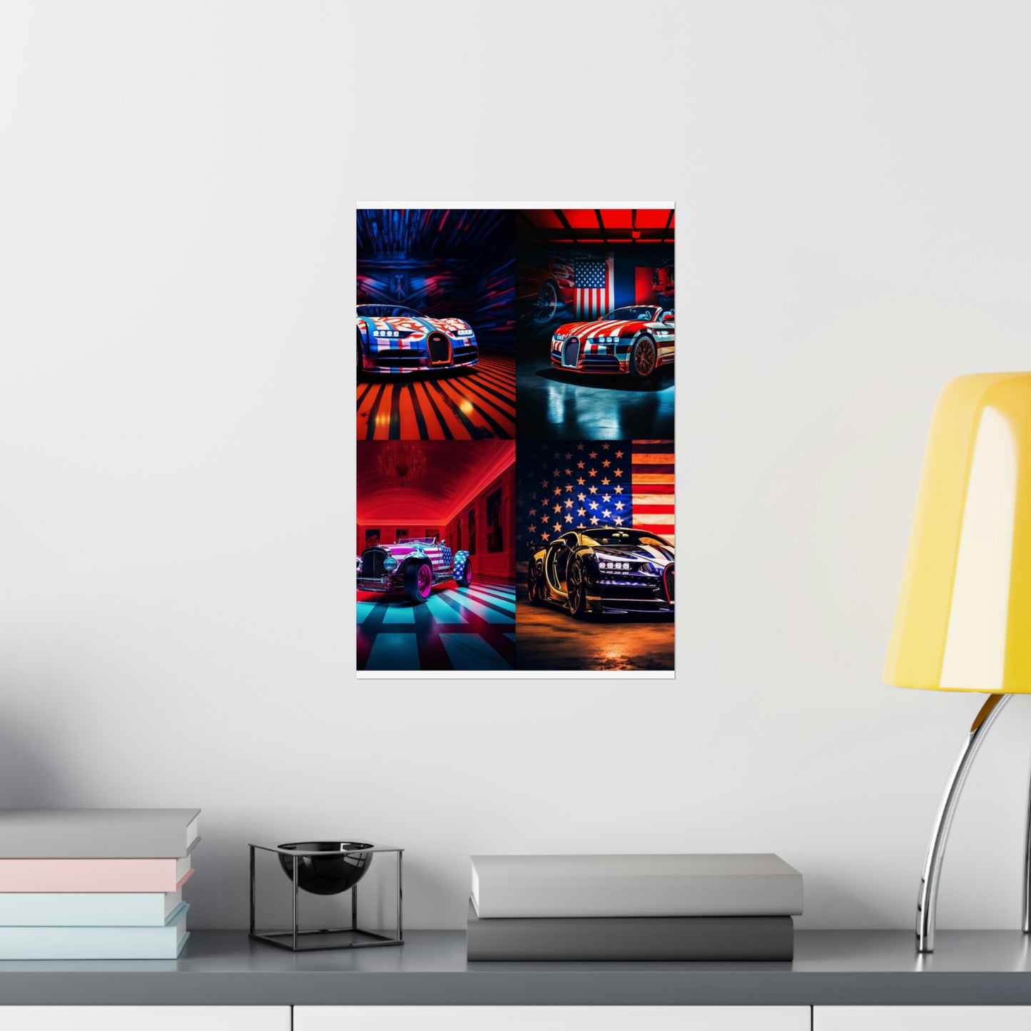 Premium Matte Vertical Posters Macro Bugatti American Flag 5