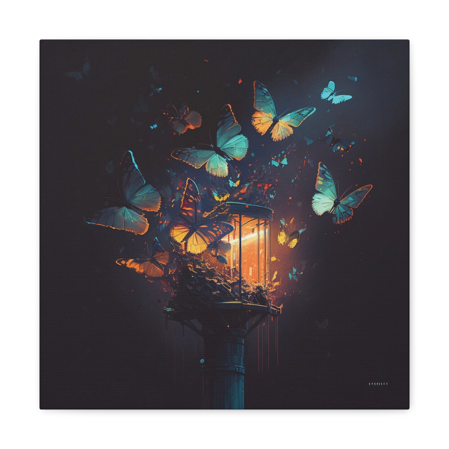 Canvas Gallery Wraps Street Light Butterfly 1