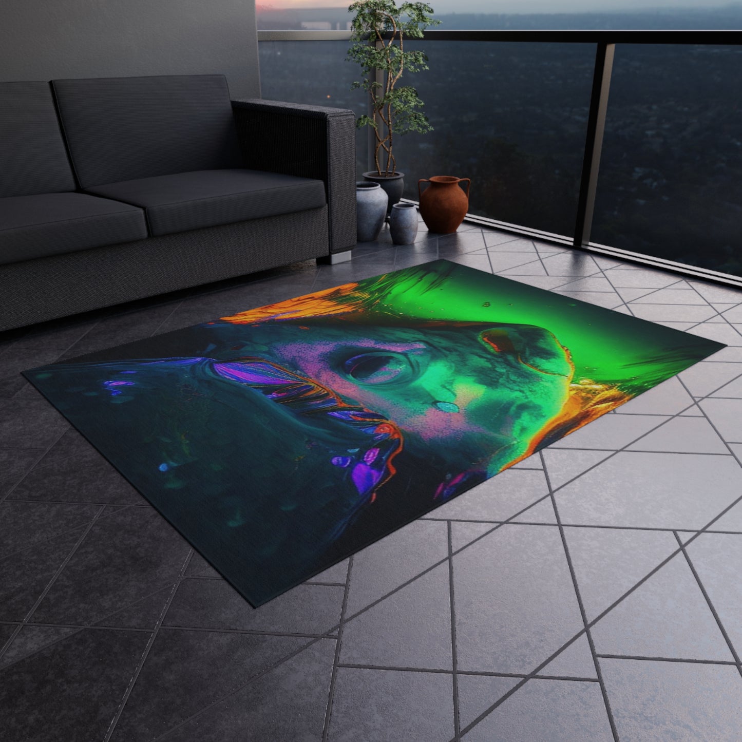 Outdoor Rug  Florescent Glow 1