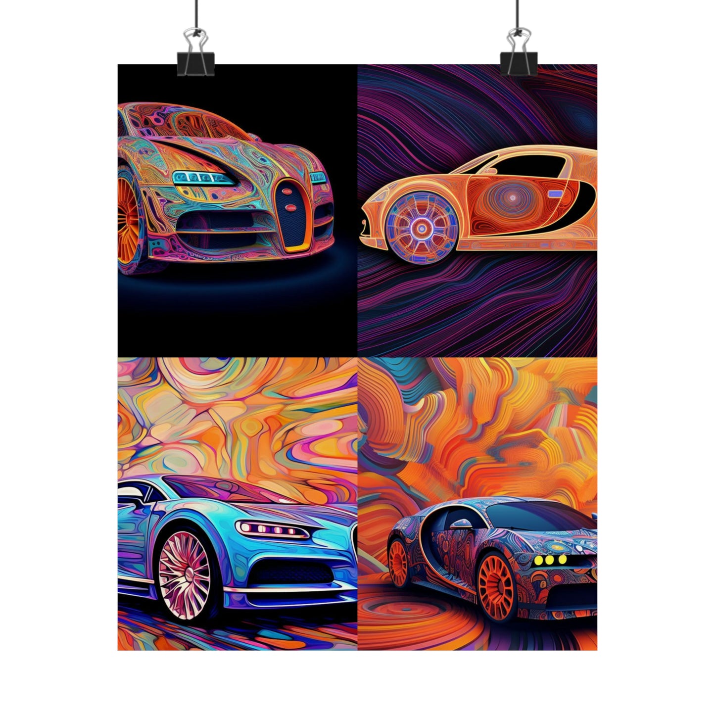 Premium Matte Vertical Posters Bugatti Abstract Concept 5