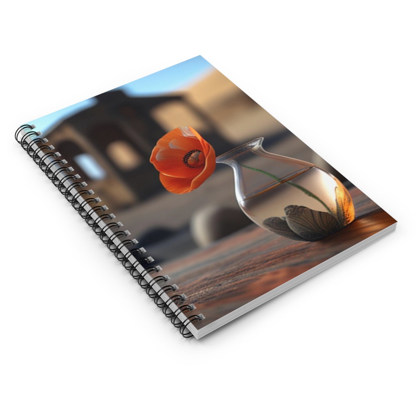 Spiral Notebook - Ruled Line Poppy in a Glass Vase 1