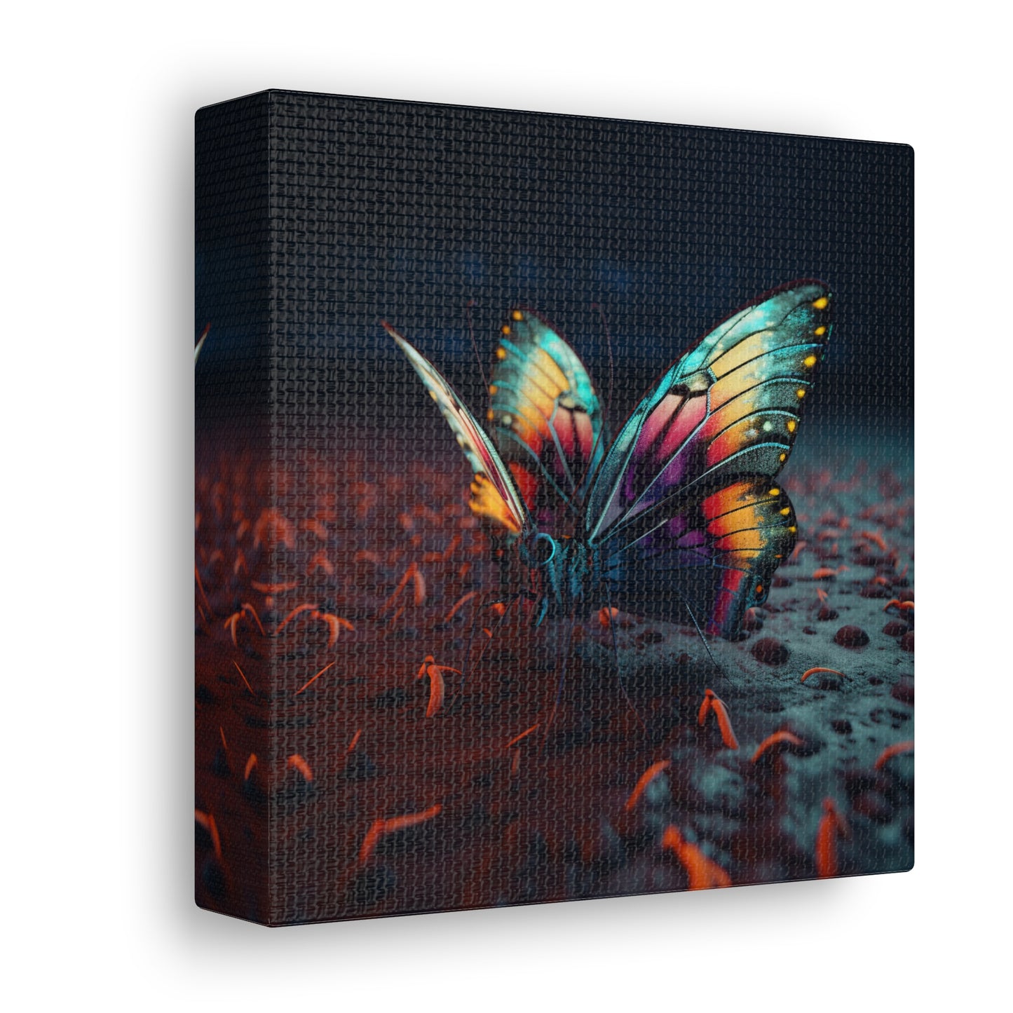 Canvas Gallery Wraps Hyper Colorful Butterfly Macro 1