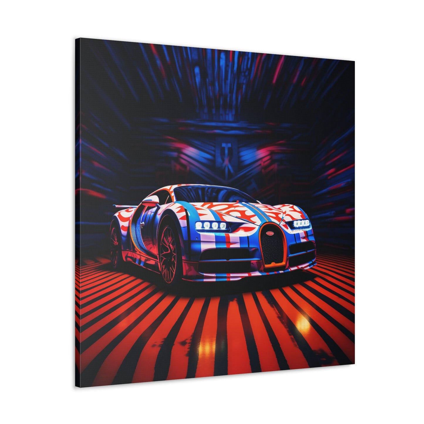 Canvas Gallery Wraps Macro Bugatti American Flag 1