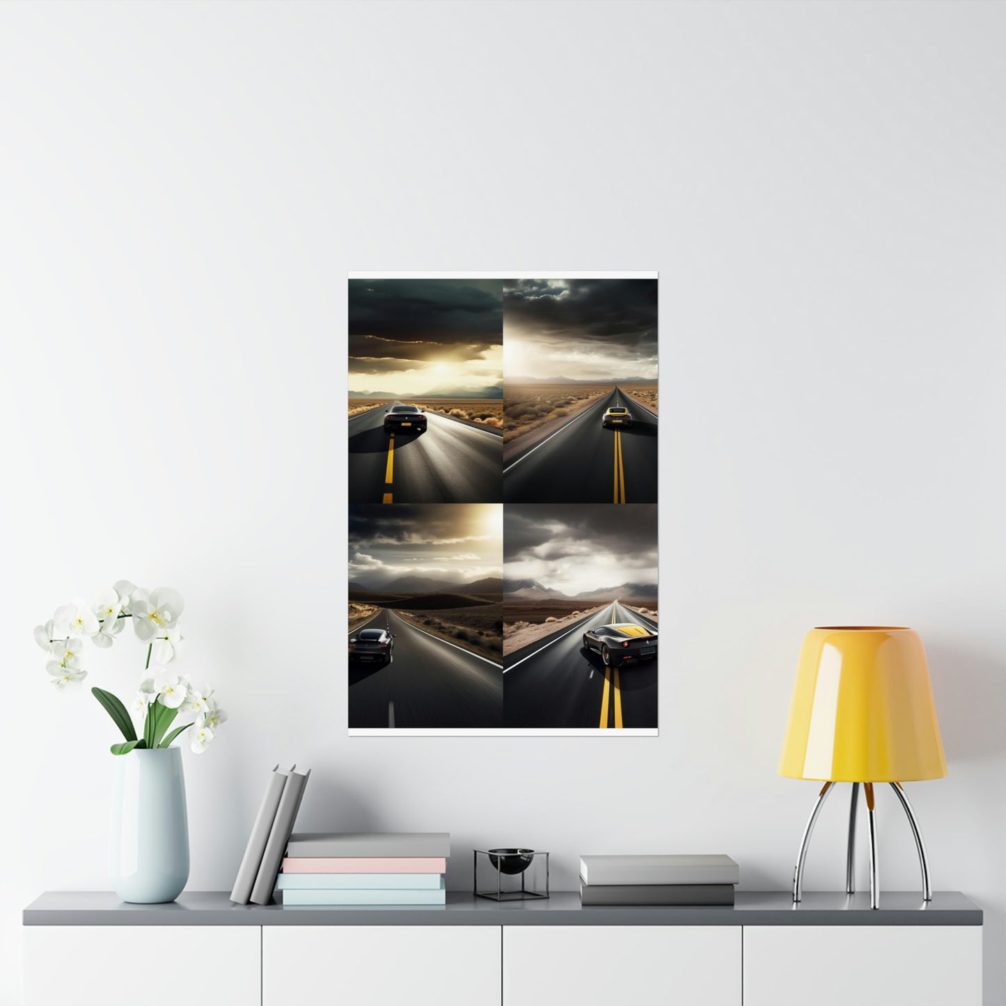 Premium Matte Vertical Posters Ferrari Road 5