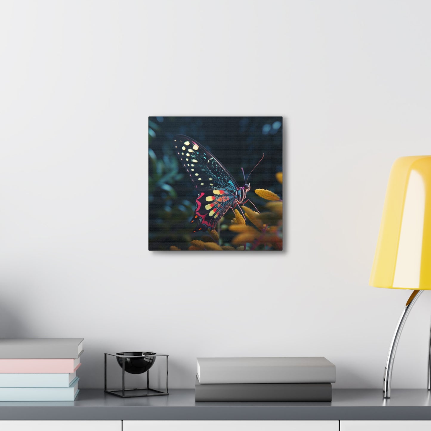 Canvas Gallery Wraps Hyper Colorful Butterfly Macro 2