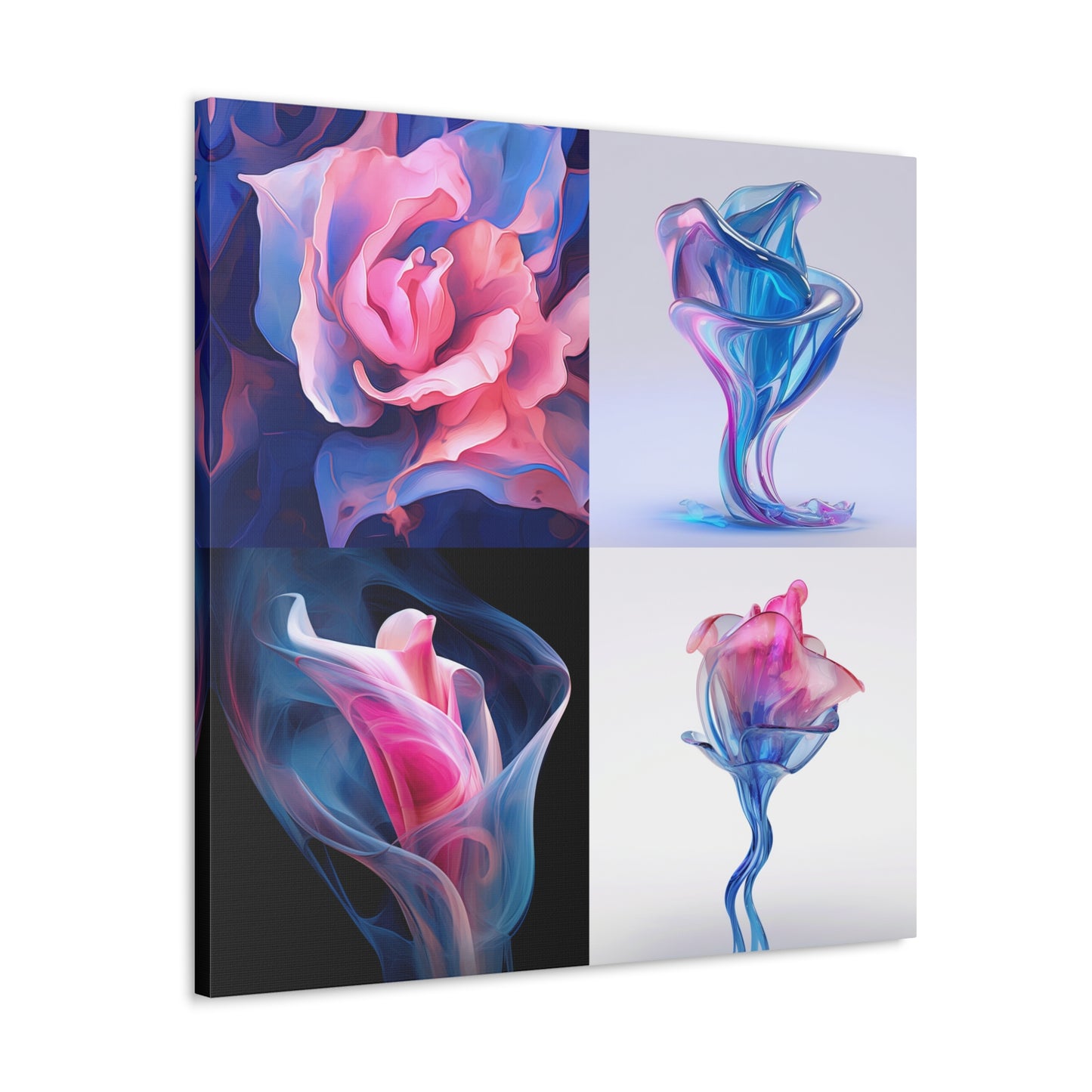 Canvas Gallery Wraps Pink & Blue Tulip Rose 5