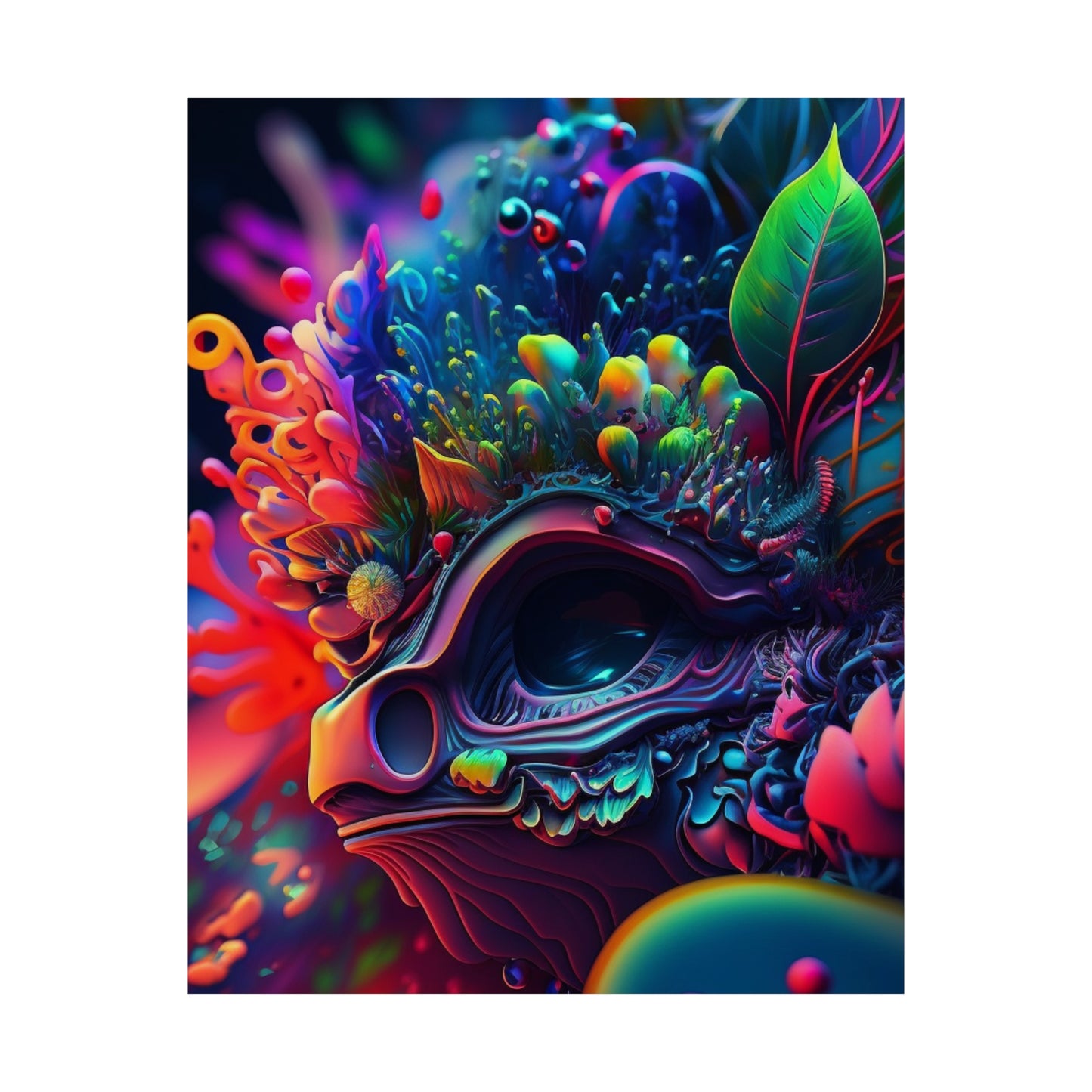 Premium Matte Vertical Posters Florescent Skull Death 2